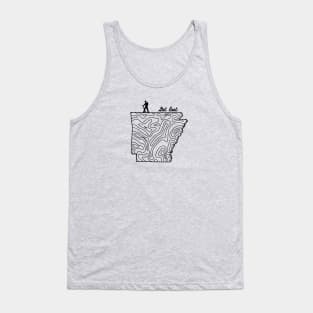 Get Lost Hiking Topographic Art Hike Arkansas State Map Tank Top